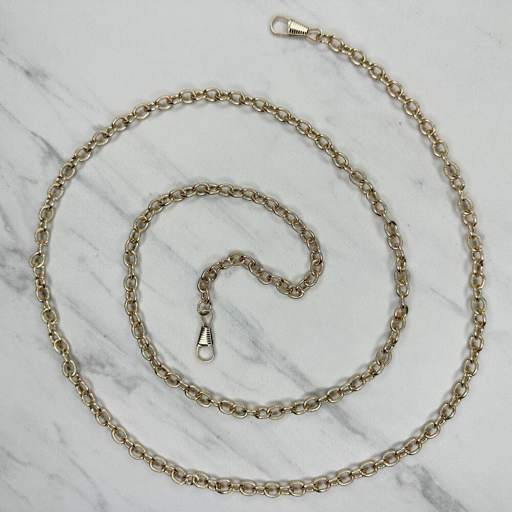 Gold Tone Chain Link Purse Replacement Strap Crossbody 46.5" ✨